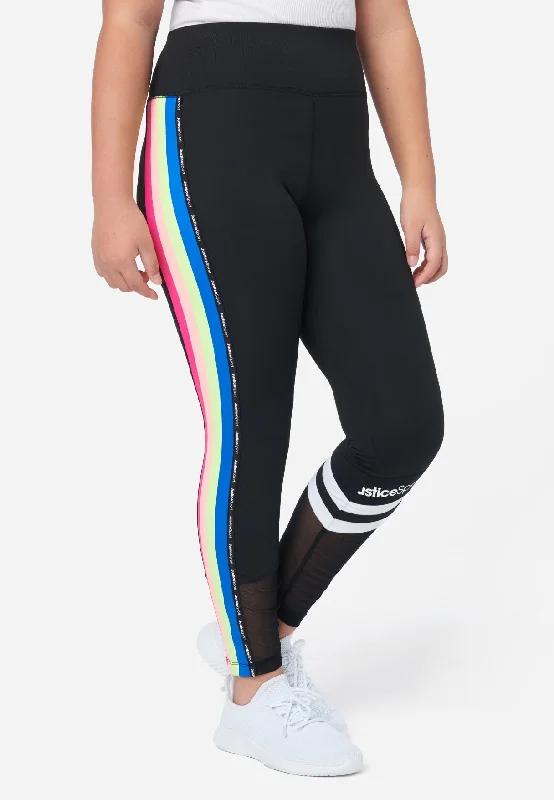 women tights with a control top for shapingJ Sport Stripe Full-Length Leggings