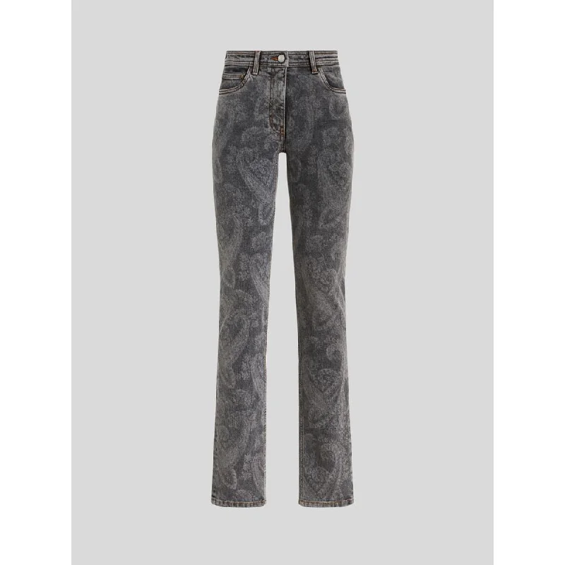 Men's Straight Leg Raw Denim Jeans for a Minimalist and Durable OptionSKINNY JEANS WITH PAISLEY