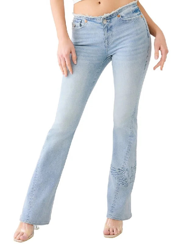 high - waisted women tights for tummy controlTrue Religion Lucerne Wing Joey Low Rise Flare Jean