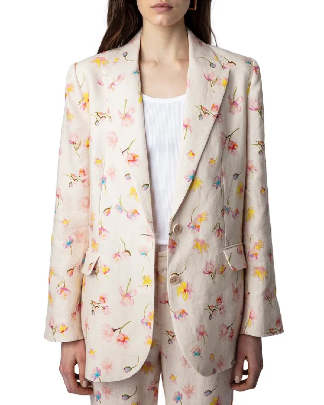 Double - Breasted Women's Polyester Blazers in Bright Colors for a Fun StyleZadig & Voltaire Vegy Linen Courtney Blazer