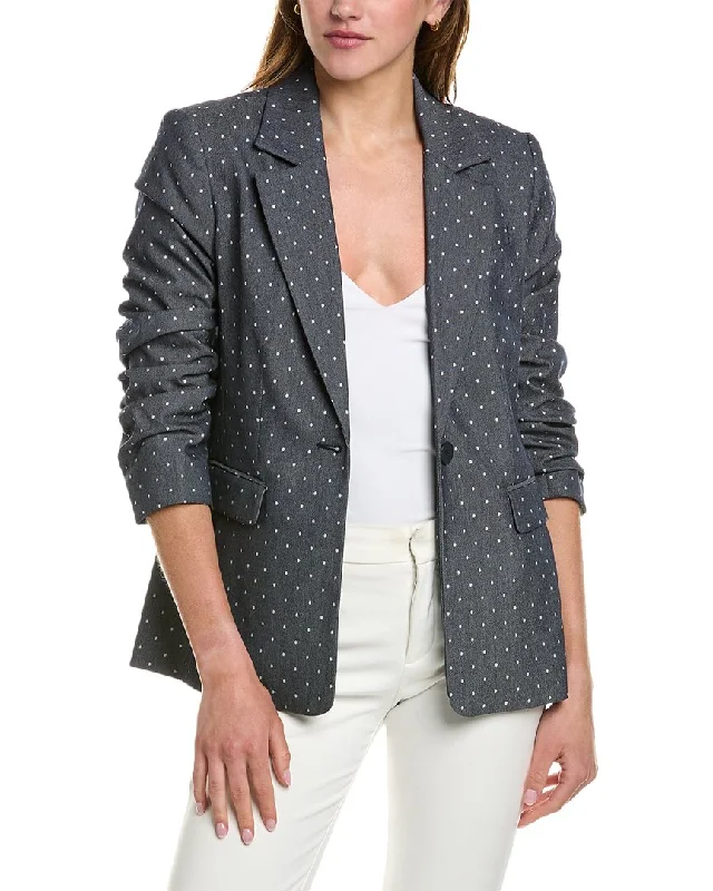 Single - Breasted Women's Tweed Blazers with Gold Buttons for a Classic LookElie Tahari Ruched Blazer