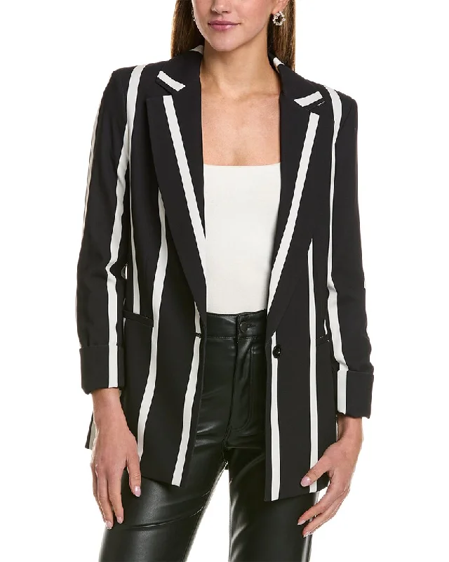 Single - Breasted Women's Linen Blend Blazers in Earth Tones for Casual WearAlice + Olivia Justin Rolled Cuff Blazer