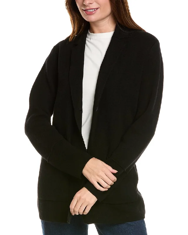 Plus Size Women's Double - Breasted Wool Blazers for Winter Office WearForte Cashmere Double Knit Wool & Cashmere-Blend Blazer