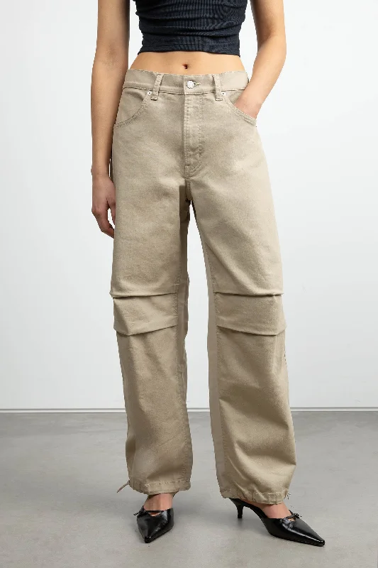 Women's Cargo Pants with Zippered Pockets in Dark Brown for Secure Storage on the GoDOUBLE-FACED CARGO PANT