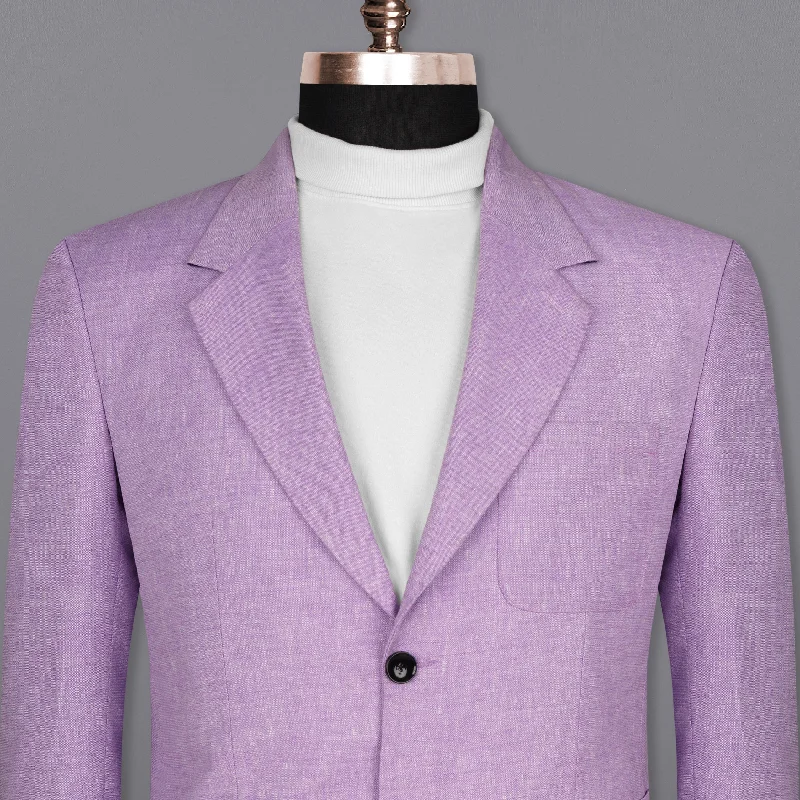 Women's Belted Blazers in Camel Color for a Sophisticated OutfitLondon Hue lilac Luxurious Linen Sports Blazer