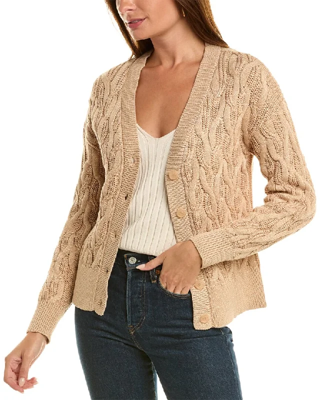 boyfriend style women cardigan for a relaxed fit525 America Lurex Cable Cardigan