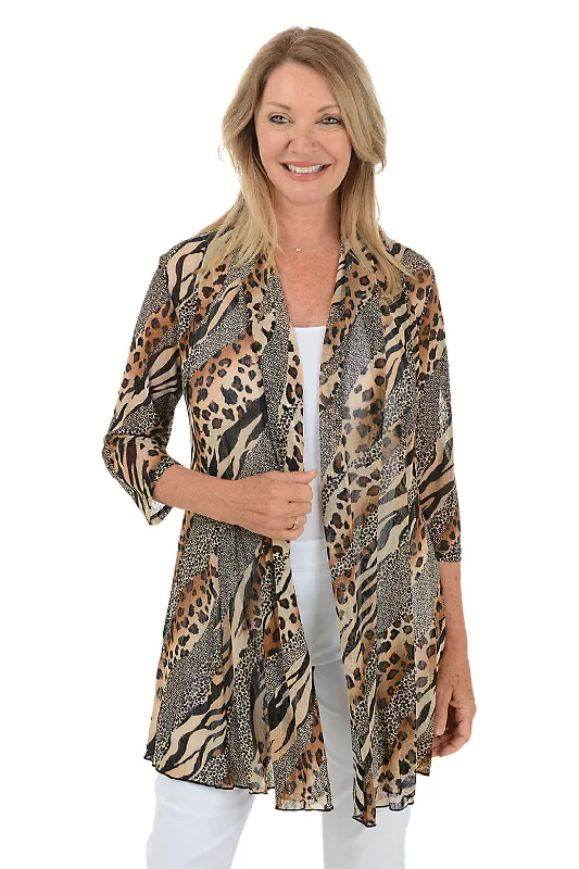 hooded women cardigan for added warmth and styleWild Side Mesh Cardigan