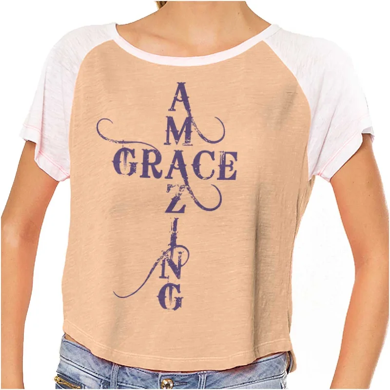 Puff Sleeve Women T Shirt for a Fashion - Forward LookAmazing Grace Script Vintage T Shirts