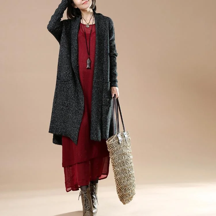 cropped women cardigan to pair with high - waisted jeansBlack long sleeve sweaters knit cardigans