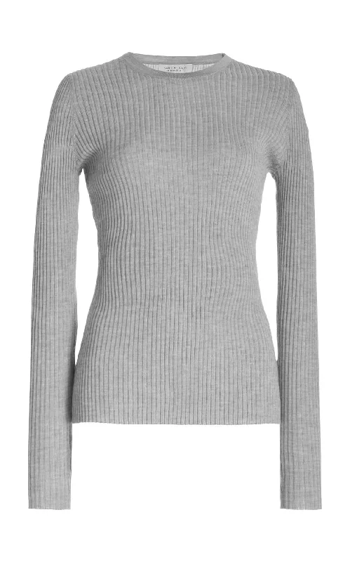 Short Sleeve Women's Cotton Blend Sweaters in Pastel ColorsBrowning Knit Sweater in Heather Grey Cashmere Silk