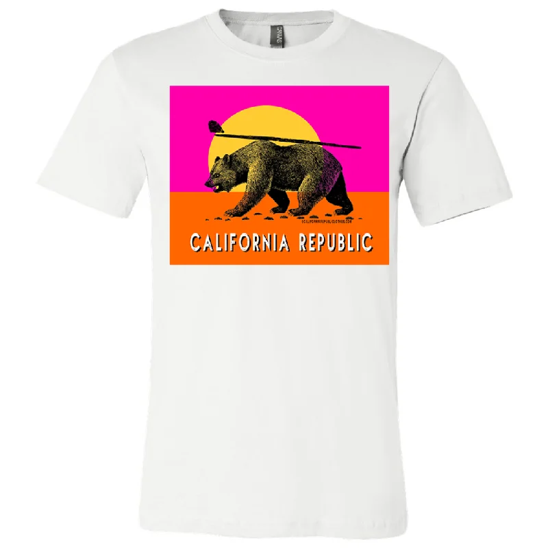 Sleeveless Women T Shirt for Summer ComfortCalifornia Summer Surf Bear Asst Colors Mens Lightweight Fitted T-Shirt/tee