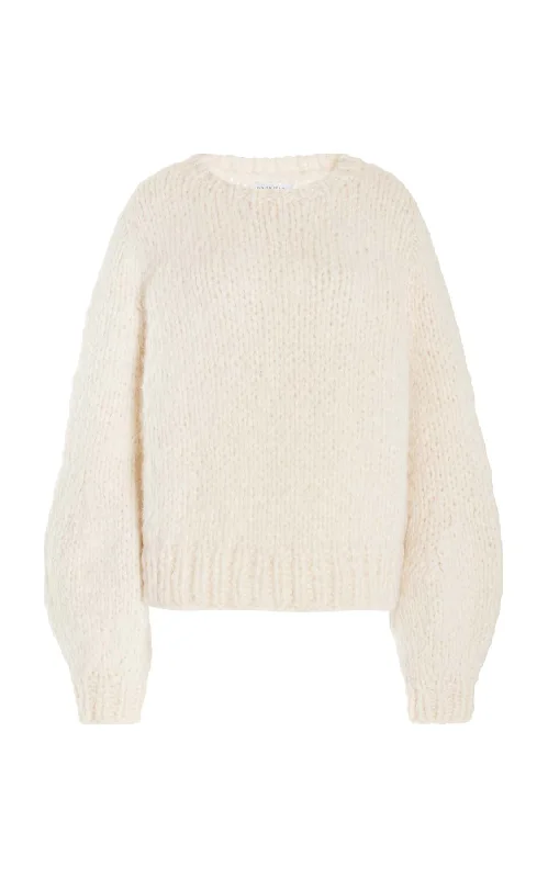 Open - Front Women's Cardigan - Style Mohair SweatersClarissa Knit Sweater in Ivory Welfat Cashmere