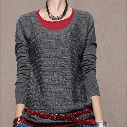 Mock Neck Women's Alpaca Wool Sweaters in Earth TonesDark gray woolen sweater shirt top