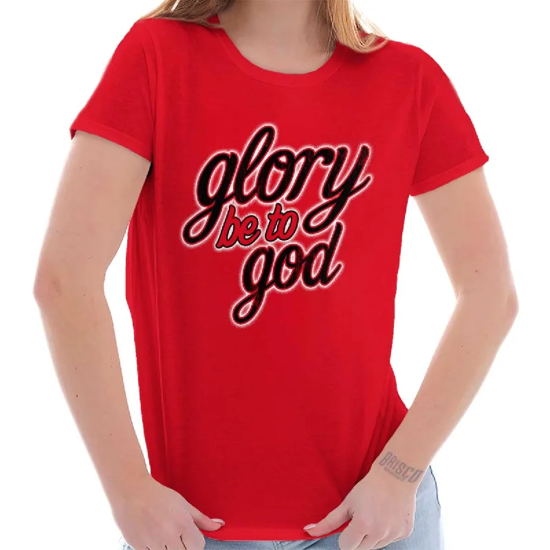 Puff Sleeve Women T Shirt for a Fashion - Forward LookGlory Be to God Ladies T Shirt