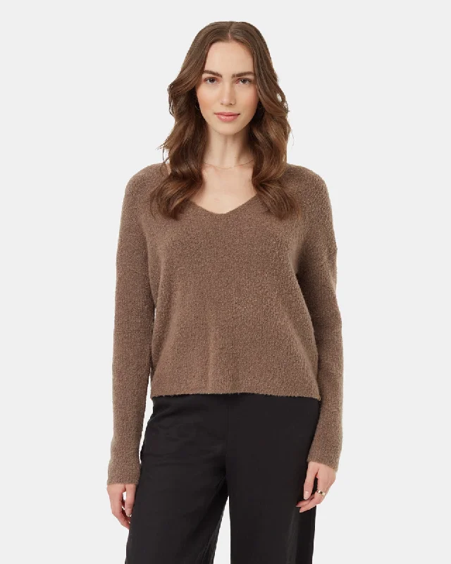 Women's Long Sleeve Turtleneck Cashmere SweatersHighline Fuzzy V-Neck Sweater