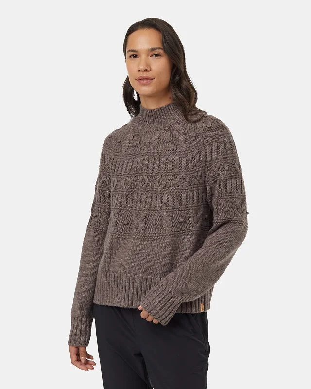 Hooded Women's Fleece - Lined Sweaters for WinterHighline Pom Mock Neck Sweater