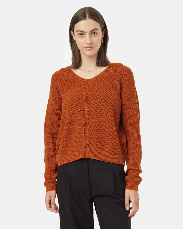 Bell - Sleeve Women's Mohair - Wool Blend SweatersHighline V-Neck Sweater