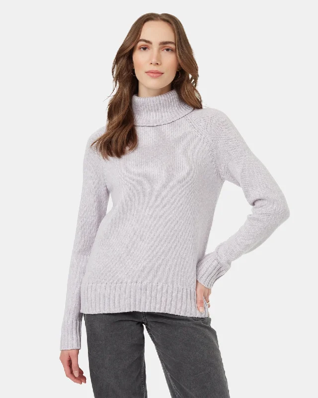 Short Sleeve Women's Cotton Blend Sweaters in Pastel ColorsHighline Wool Turtleneck Sweater