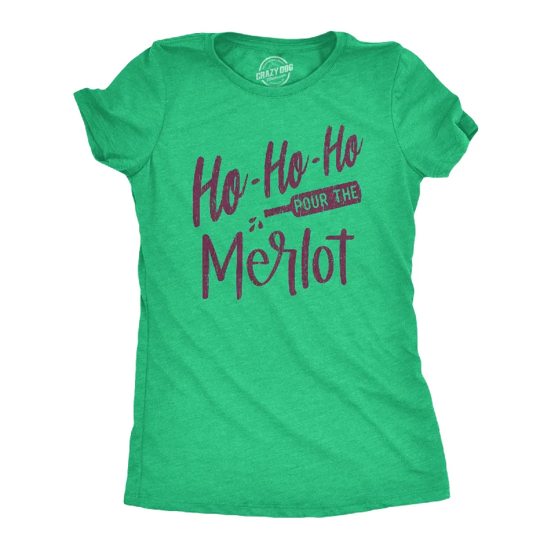 Crew Neck Women T Shirt with a Timeless DesignHo Ho Ho Pour The Merlot Women's T Shirt