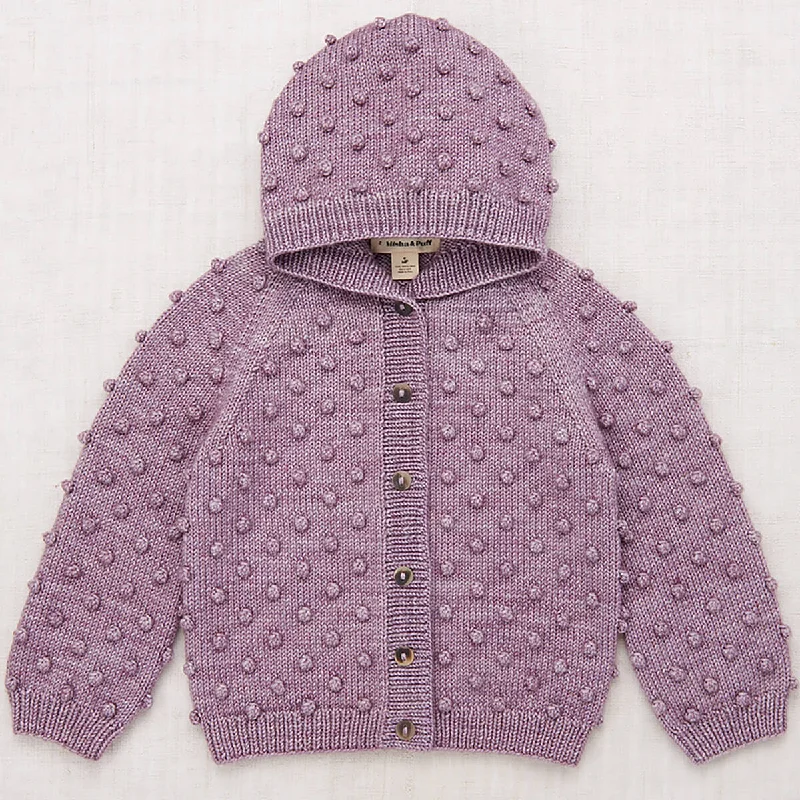 plus size women cardigan for comfortable layeringHooded Popcorn Cardigan in Periwinkle by Misha & Puff