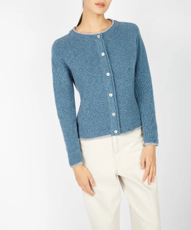 cable knit women cardigan with intricate patternsIrish - Killiney Cardigan - Harbour