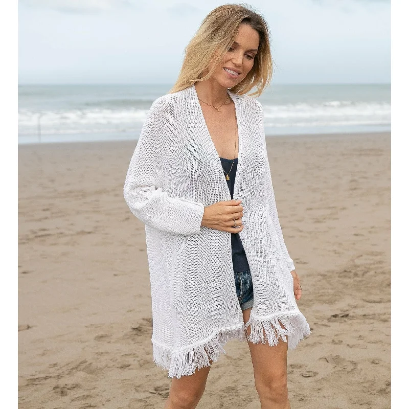 boyfriend style women cardigan for a relaxed fitJamie Fringe Cardigan