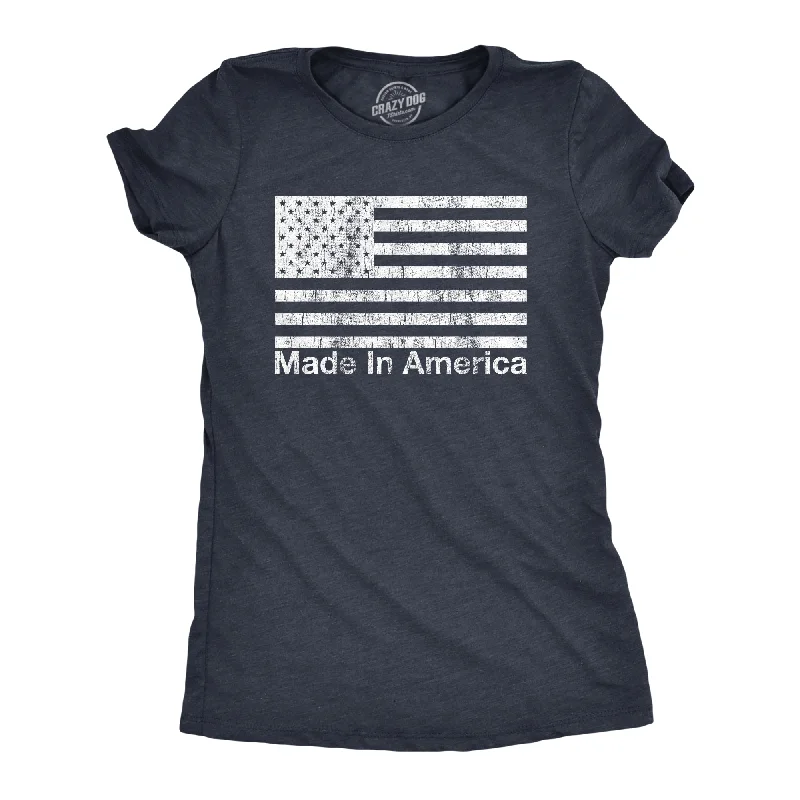 Ringer T Shirt Women with Retro - Inspired StripesMade In America Women's T Shirt