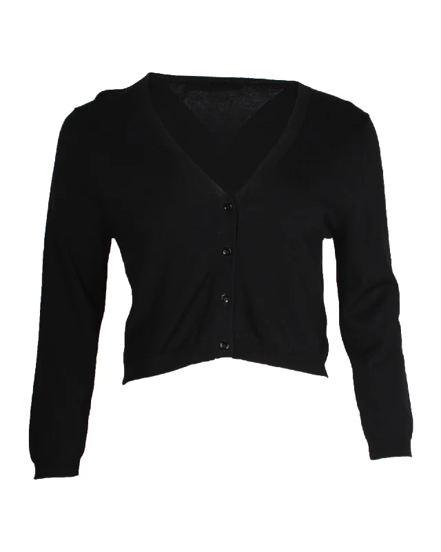 machine washable women cardigan for easy careMax Mara Weekend Cropped Cardigan in Black Viscose