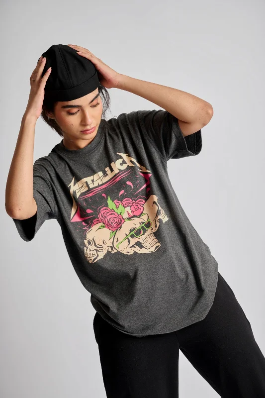 Crew Neck Women T Shirt with a Timeless DesignMetallica Oversized T-Shirt