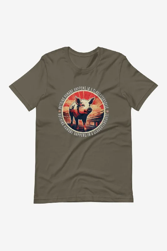 Distressed Women T Shirt with a Laid - Back AestheticNothing Humane - Unisex t-shirt