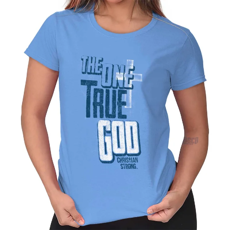 Floral Print Women T Shirt for a Feminine TouchOne True God Ladies T Shirt