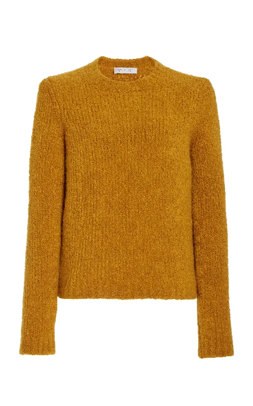 Bell - Sleeve Women's Mohair - Wool Blend SweatersPhilippe Knit Sweater in Saffron Cashmere Silk Boucle