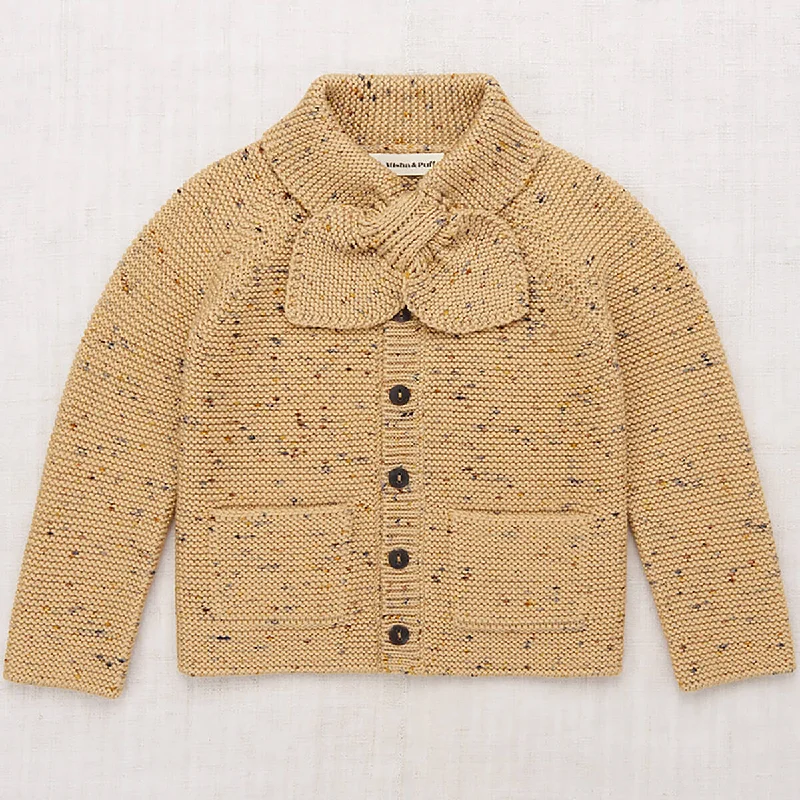 button down women cardigan with vintage buttonsScout Cardigan in Camel Confetti by Misha & Puff