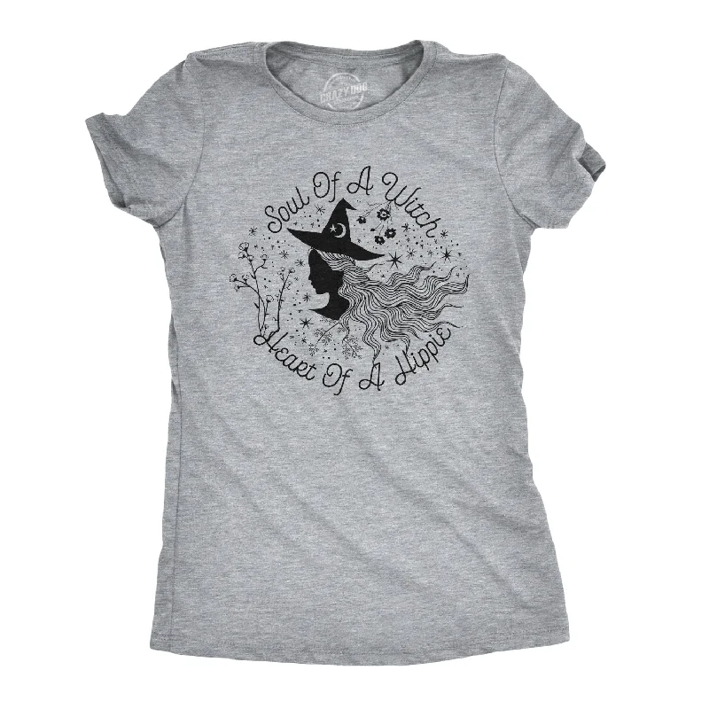 V - Neck Women T Shirt to Enhance the NecklineSoul Of A Witch Heart Of A Hippie Women's T Shirt