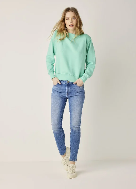 Tie - Front Women's Lambswool Sweaters in Pastel HuesSummum Oversized Cotton Blend Turquoise Soft Sweater