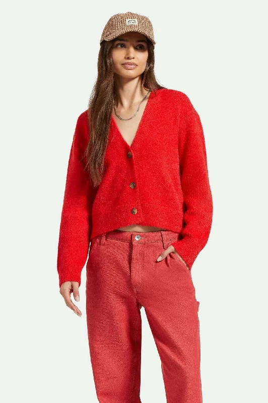 lightweight women cardigan for spring and fallTown Cardigan - Mars Red