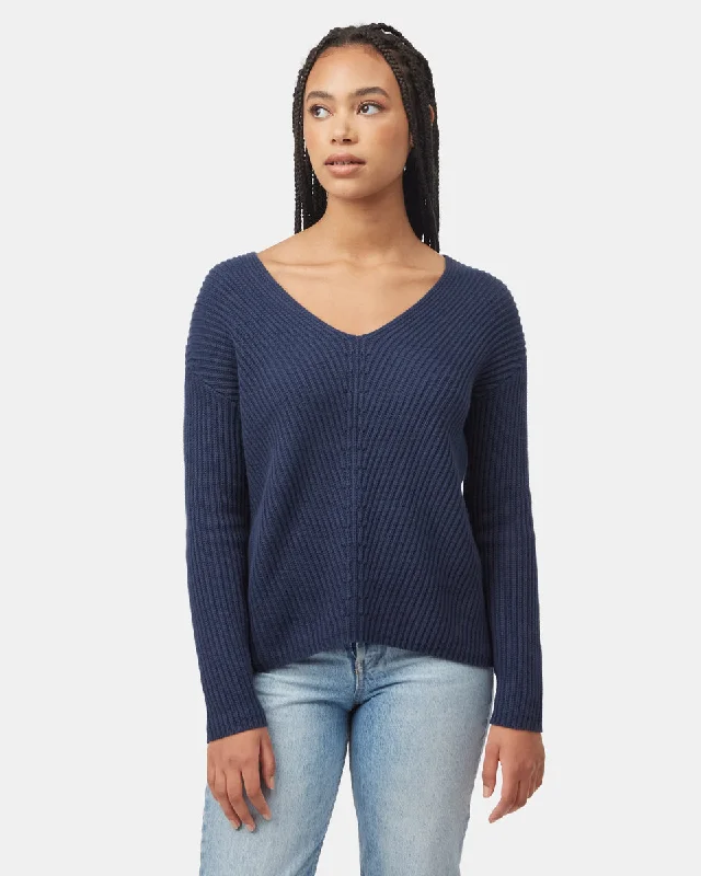 Open - Front Women's Cardigan - Style Mohair SweatersHighline V-Neck Sweater