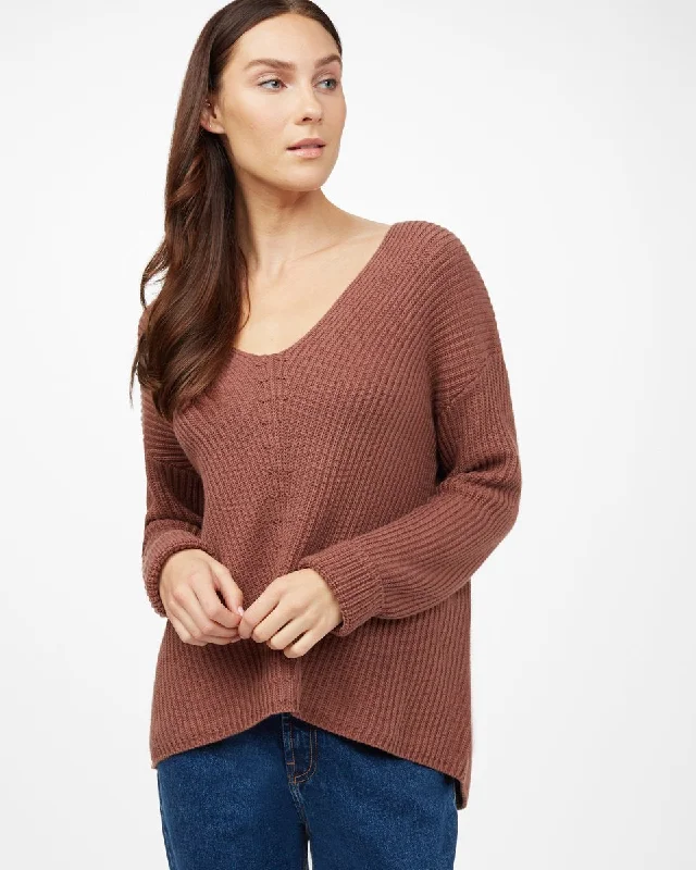 Plus Size Women's Oversized Chunky Knit SweatersHighline V-Neck Sweater