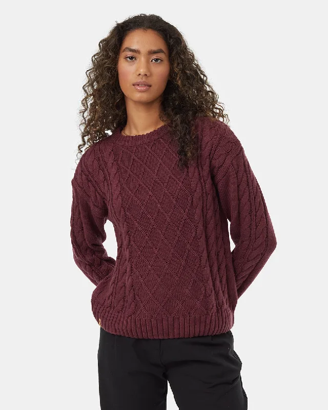 High - Low Hem Women's Cashmere - Blended SweatersHighline Wool Cable Crew