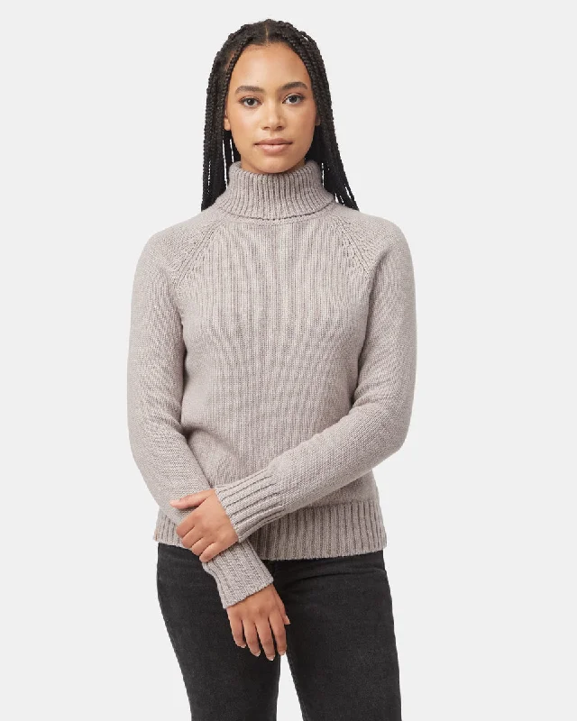 Plus Size Women's Side - Slit Sweaters in Bold SolidsHighline Wool Turtleneck Sweater