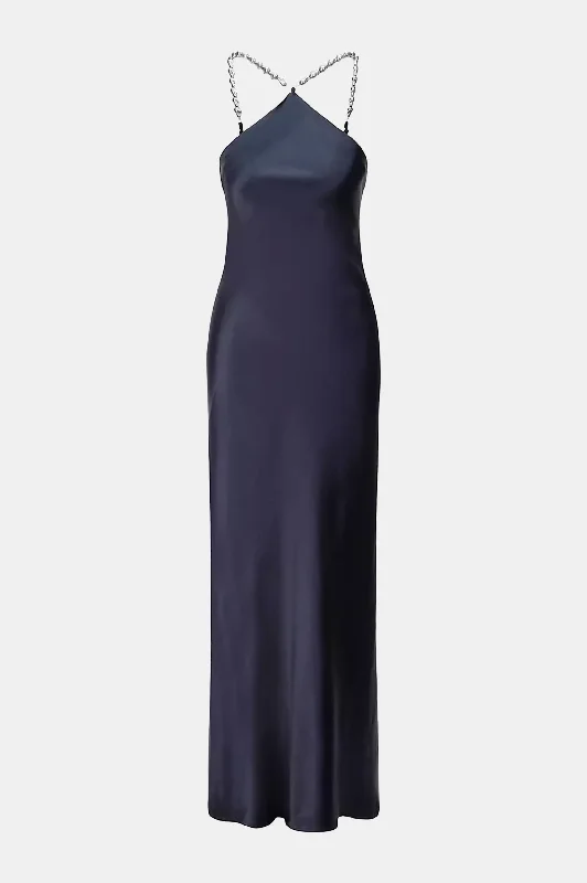 Halter Neck Women Dress to Show Off the Shoulders and NecklineCadence Dress in Navy