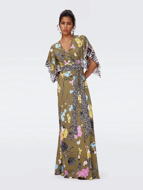 Sheath Women Dress with a Tailored Fit for a Professional LookGary Dress in Olive Floral