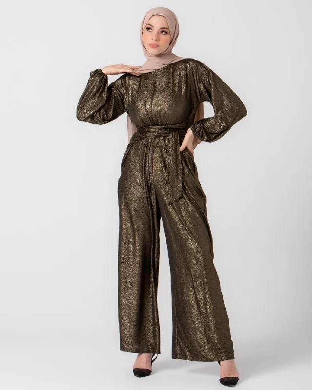 Women jumpsuits with wide - leg pants for a trendy and comfortable fitThe Lola Shimmery Jumpsuit