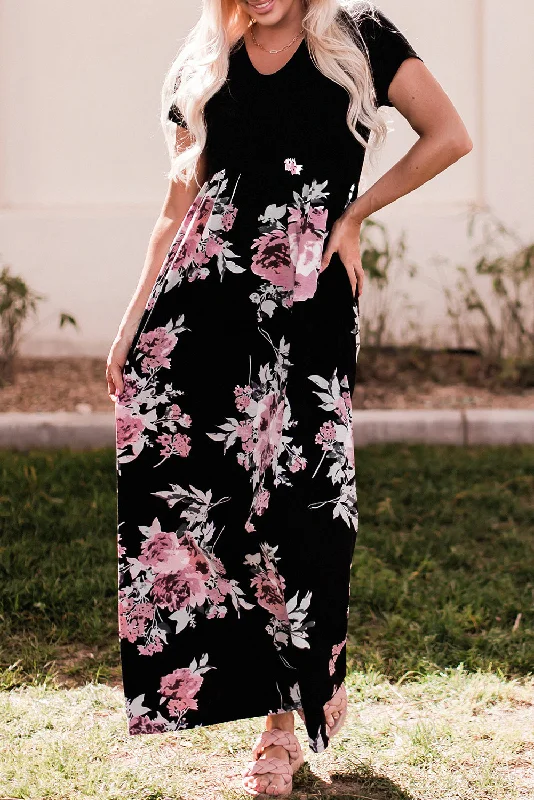 Midi dresses with belted waists to accentuate the figureFloral Empire Waist Maxi Dress