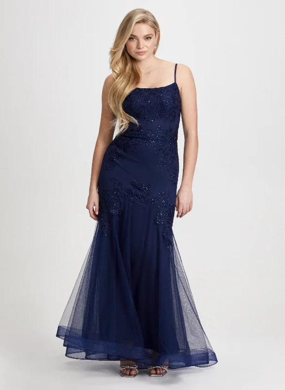 Midi dresses with ruched bodices for a feminine and fitted feelSequin Embroidered Mermaid Dress