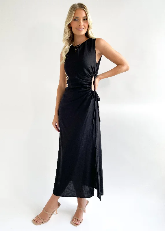 Midi dresses with side slits for a sexy and elegant appearanceWilana Midi Dress - Black