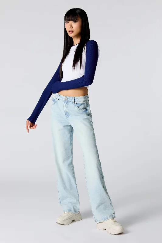 Light Wash Slouchy Straight Leg Jean