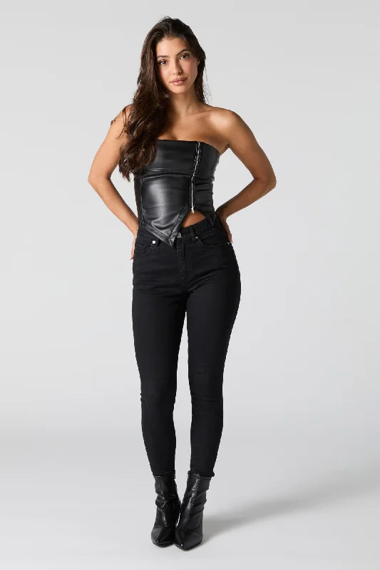 Black Wash Stretch High Rise Skinny Jean