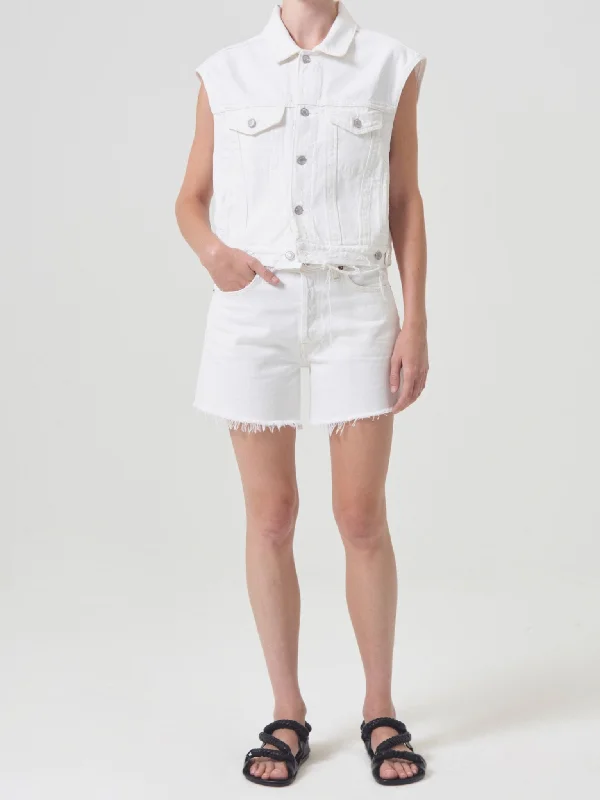 Plus Size Women's Denim Cut - off Shorts with Frayed Edges for a Casual and Laid - Back VibeAGOLDE Pannacota Parker Long