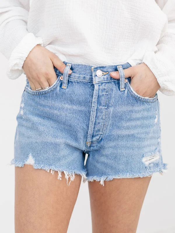 Plus Size Women's Denim Bermuda Shorts in Dark Wash for a Classic and Sophisticated StyleAGOLDE Swapmeet Parker Denim Shorts